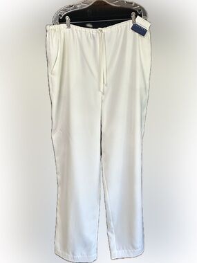 NWT Liz Claiborne Liz Sport White Pull-On Straight Leg Pants XL fully lined